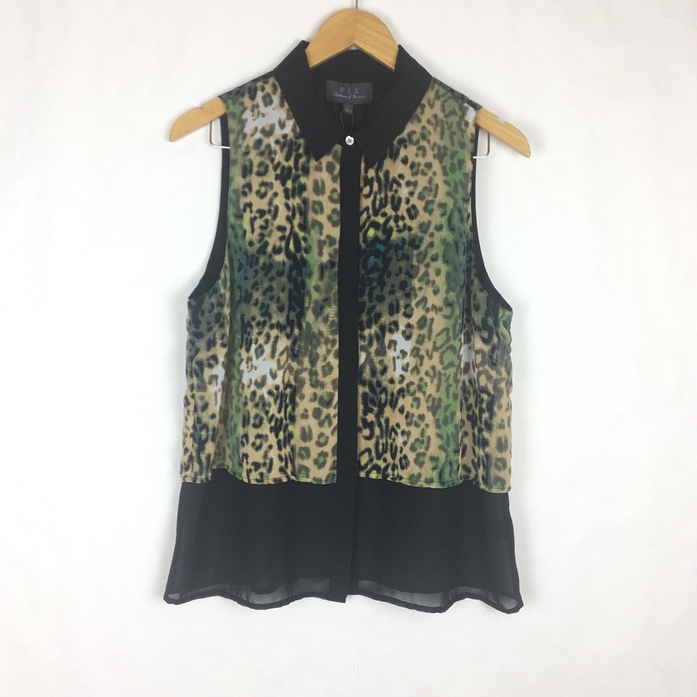 PJK Patterson J. Kincaid Sleeveless Button Down L